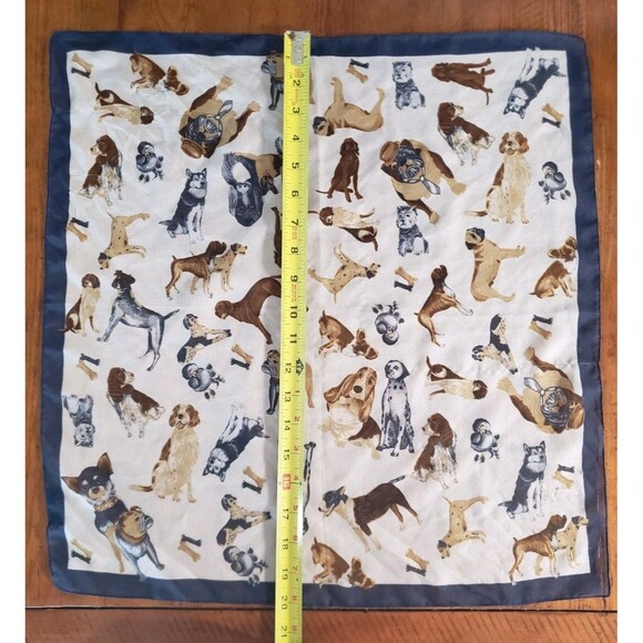 CEJON Scarf w/Dog Print Hound Poodle Bulldog Scotty Spaniel Setter Pointer 20x20 - Picture 3 of 7